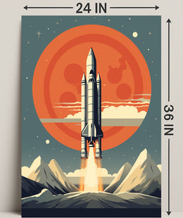 Rocket Launch Into The Cosmos Poster