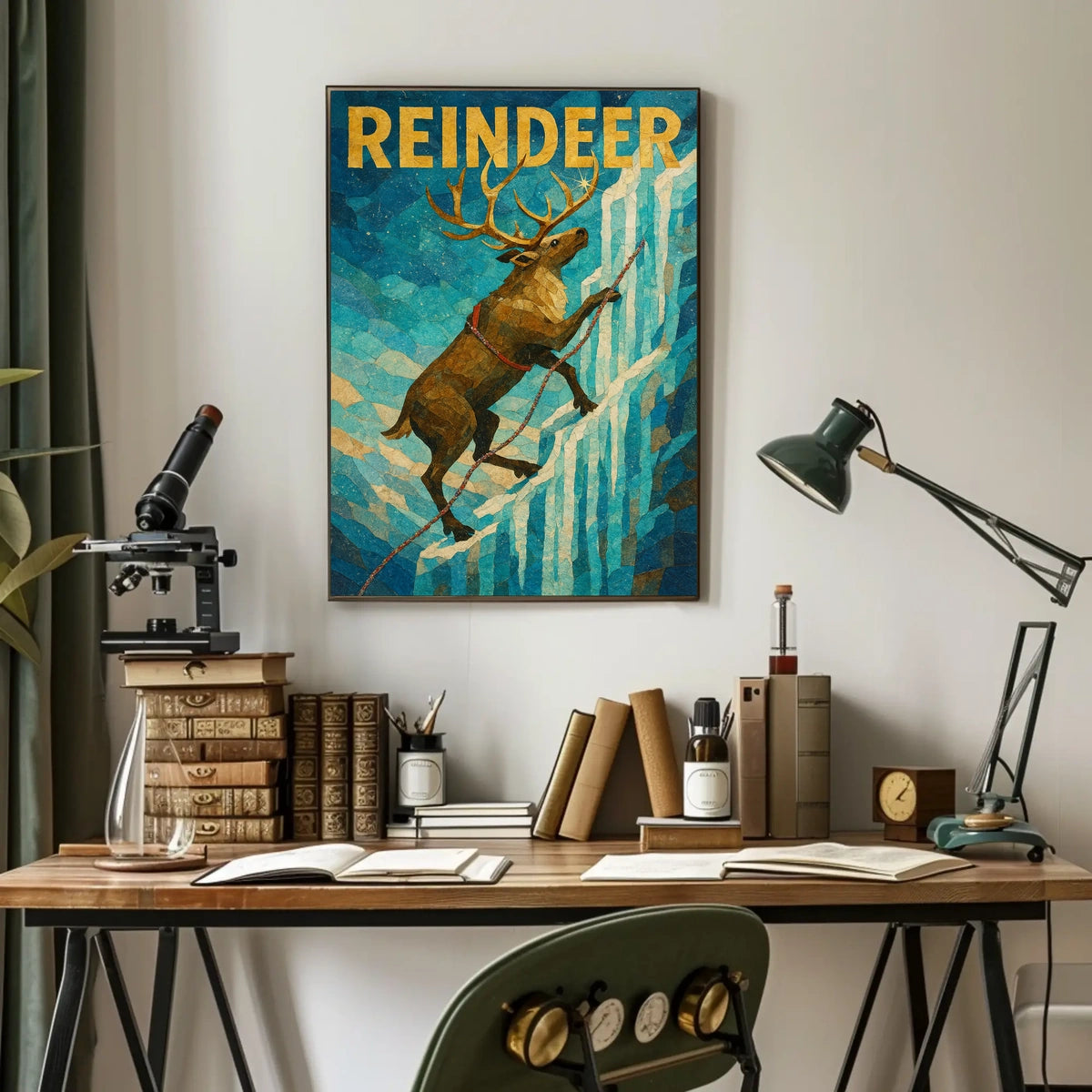 Majestic Reindeer Adventure Animal Poster