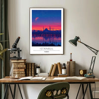 Istanbul Twilight Skyline Enchantment Urban or Cityscape Poster