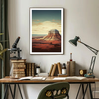 Desert Landscape Illustration Poster Modern Wall Art