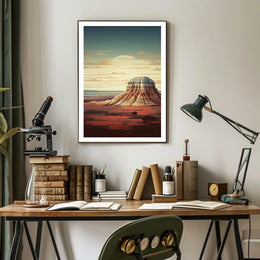 Desert Landscape Illustration Poster Modern Wall Art
