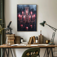 Gothic Chandelier Of Skulls Poster