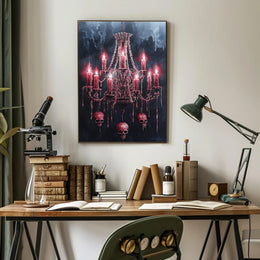 Gothic Chandelier Of Skulls Poster