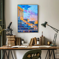 Lincoln Memorial Steps At Dusk Landmark Art Poster