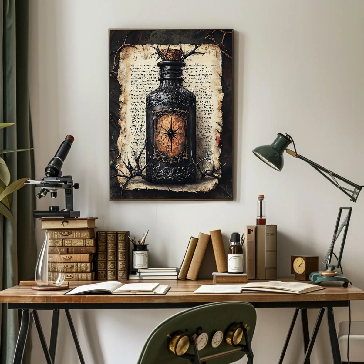 Ornate Vintage Bottle Victorian Gothic Period Heritage Poster