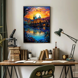 European Cityscape with Gothic Flair Travel Poster