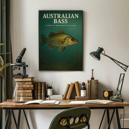 Australian Bass Ecosystem Art Educational or Infographic Poster