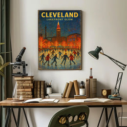 Cleveland Lakefront Glow Poster
