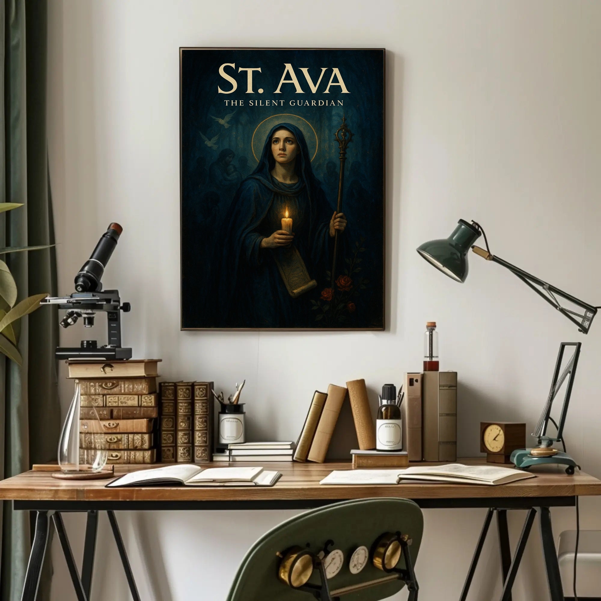 St. Ava Silent Guardian Poster Vintage Wall Art