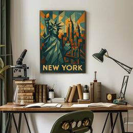 Cubist New York Poster Museum Quality Cityscape Office