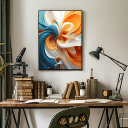 Dynamic Flow Abstract Art for Energetic Spaces Poster