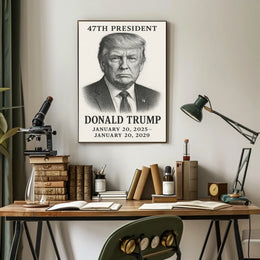 Donald Trump 47th President Pop Art Typography Patriotic Wall Decor Collectors Gallery Poster