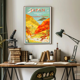 Yunoyama Onsen Travel Poster Celebrates Japanese Autumn Scenery