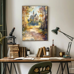 Germany Neuschwanstein Castle View from Forest Path Poster