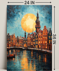 Moonlit Canals Poster