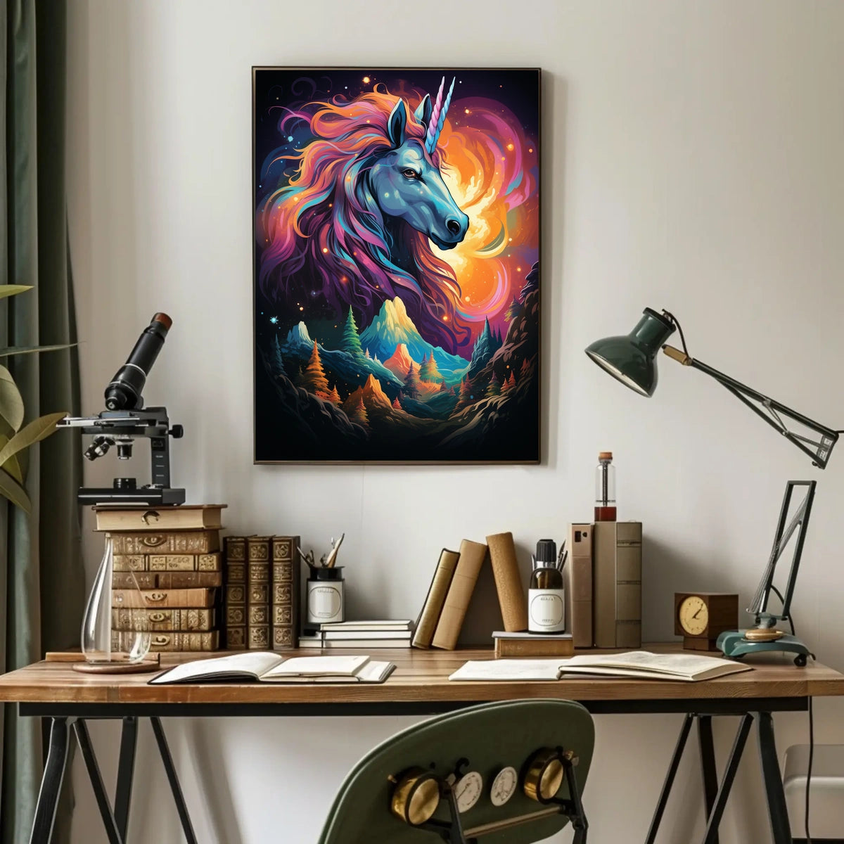 Majestic Unicorn Fantasy Art Poster for Walls