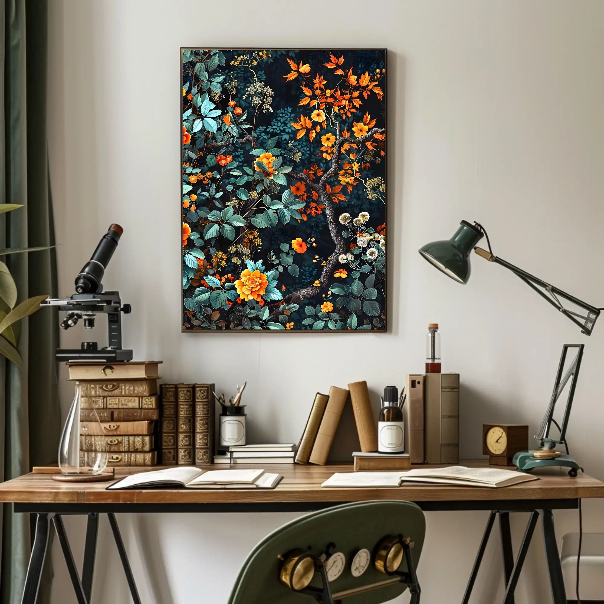 Autumnal Botanical Symphony Wall Art Print