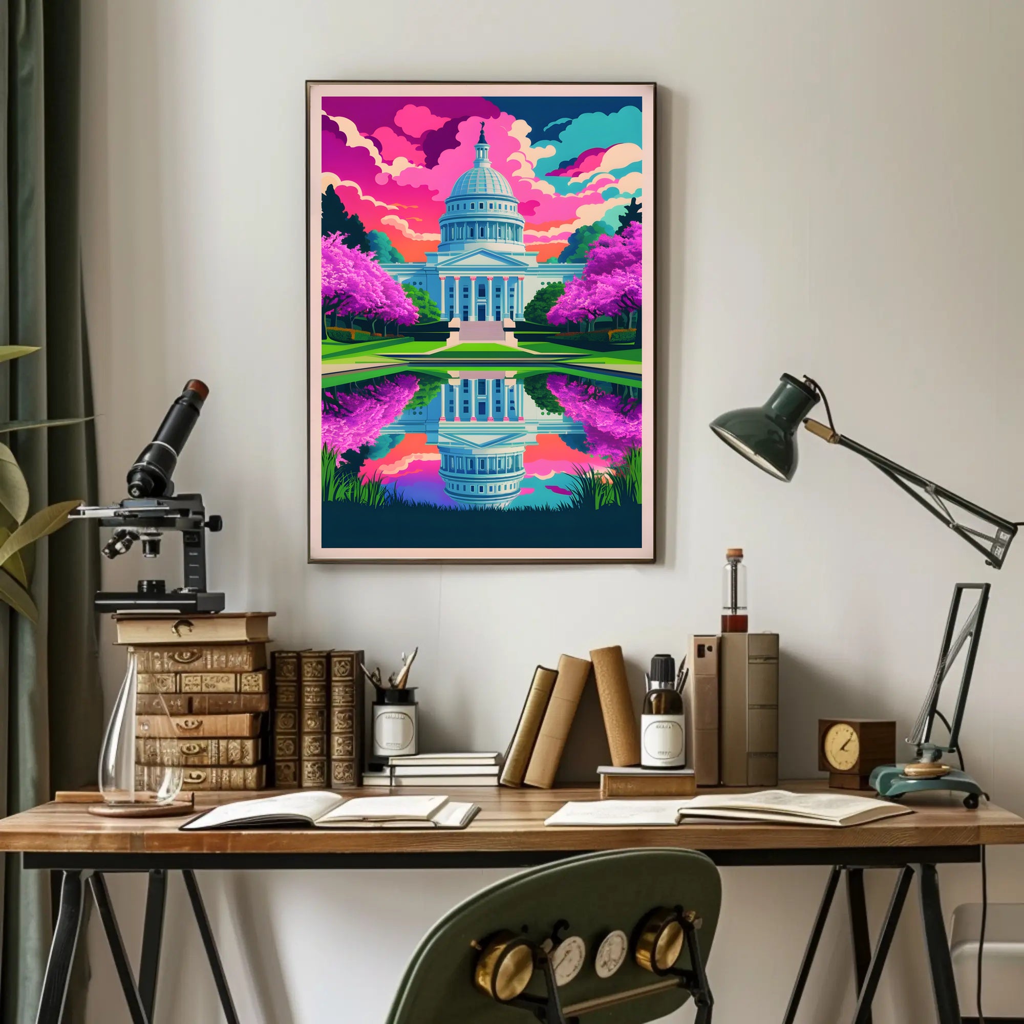 Vibrant Capitol Reflection Poster