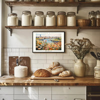 Vibrant Dublin Flower Market Impressionistic Urban or Cityscape Poster