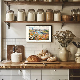 Vibrant Dublin Flower Market Impressionistic Urban or Cityscape Poster