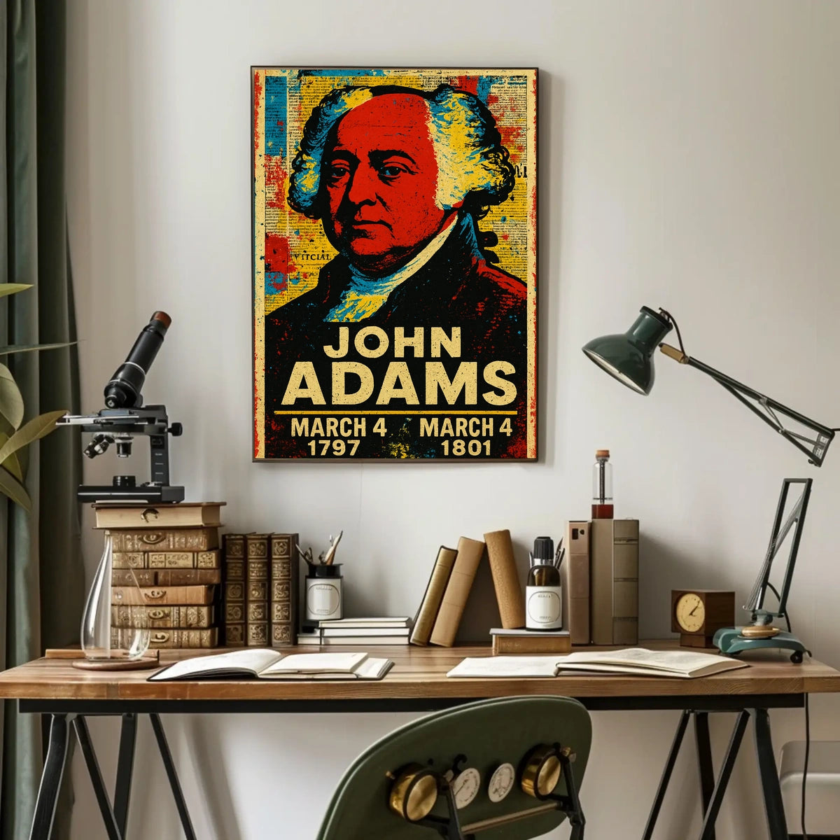 John Adams 2nd President of the United States Street Art Mashup Poster