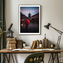 Evening Stroll in Kyoto Poster PosterGoat
