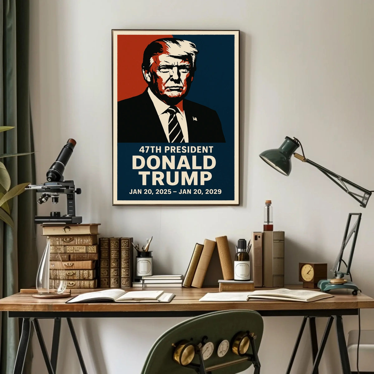 Donald Trump Patriotic Resolute Visionary Cinematic Poster