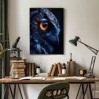 Mystical Owl Eye: Surreal Wildlife Art Poster