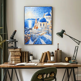 Santorini Sunset in Greece Travel Poster
