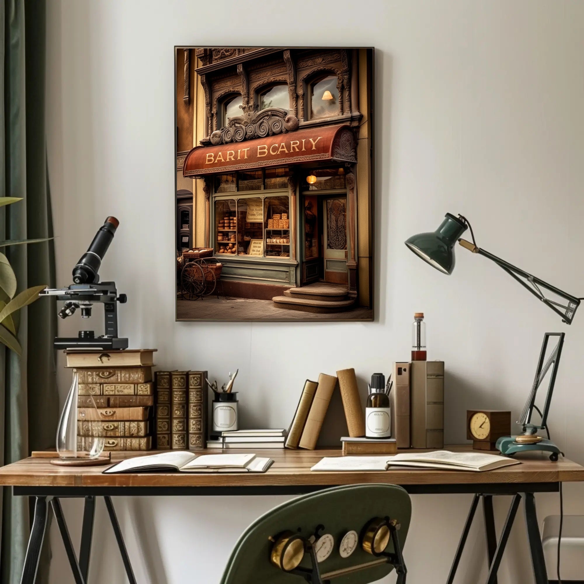 Vintage Bakery Storefront Poster
