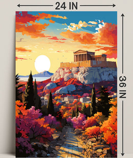 Sunset Over The Acropolis Poster