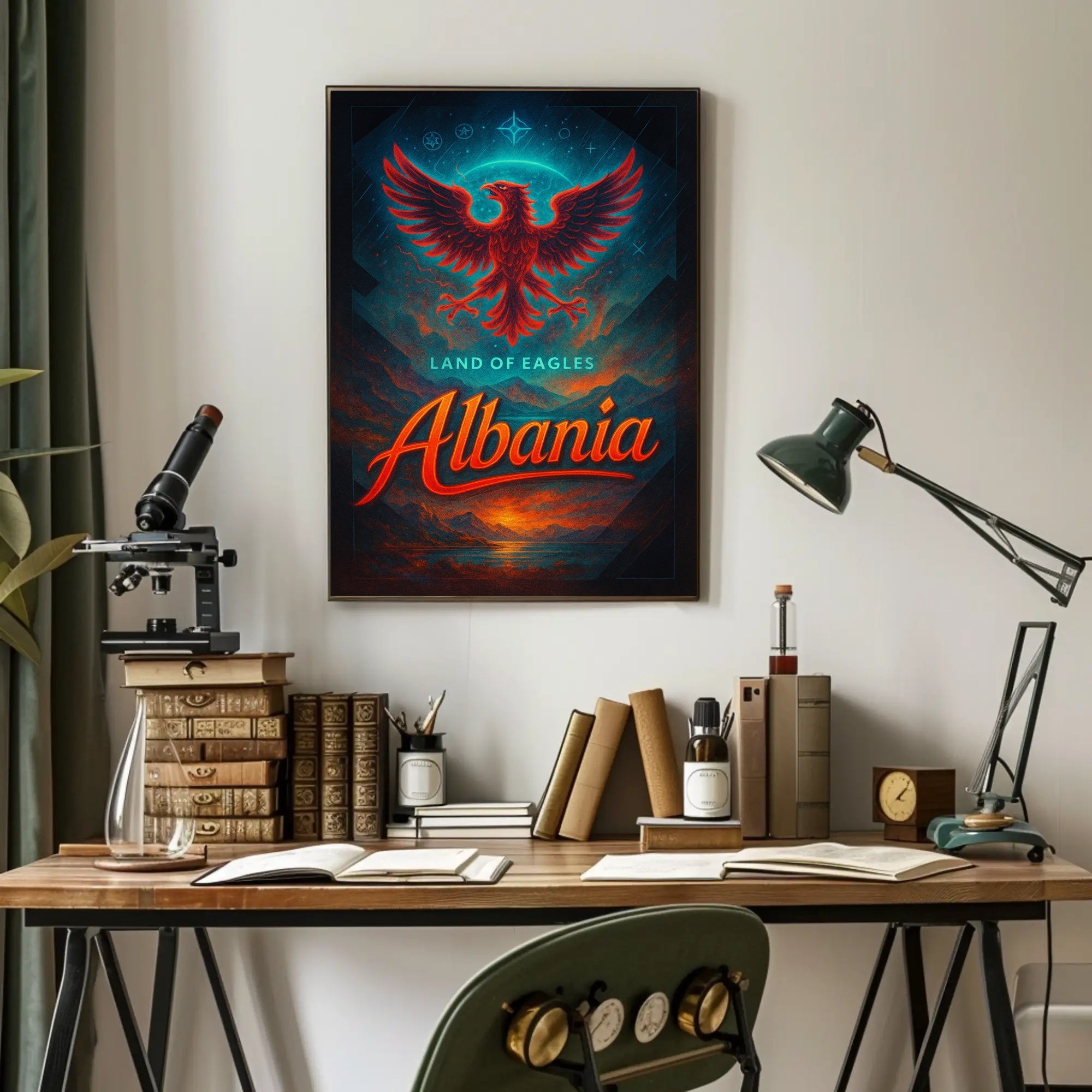 Albania Travel Poster Vintage Land Of Eagles Print