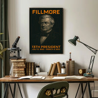 Millard Fillmore 13th President of the United States Techno Schematic Poster