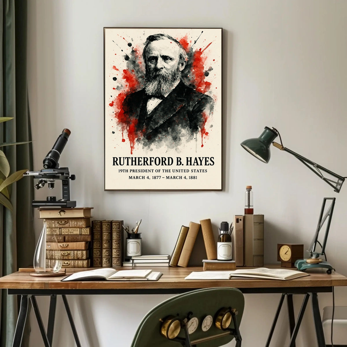 Rutherford B. Hayes Vintage Artistic Historical Poster