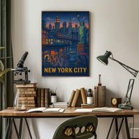 New York City Nightscape Poster