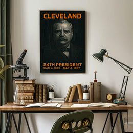 Grover Cleveland 24th President of the United States Techno Schematic Poster