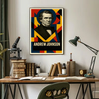 Andrew Johnson 17th President of the United States Abstract Pop Poster