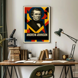 Andrew Johnson 17th President of the United States Abstract Pop Poster