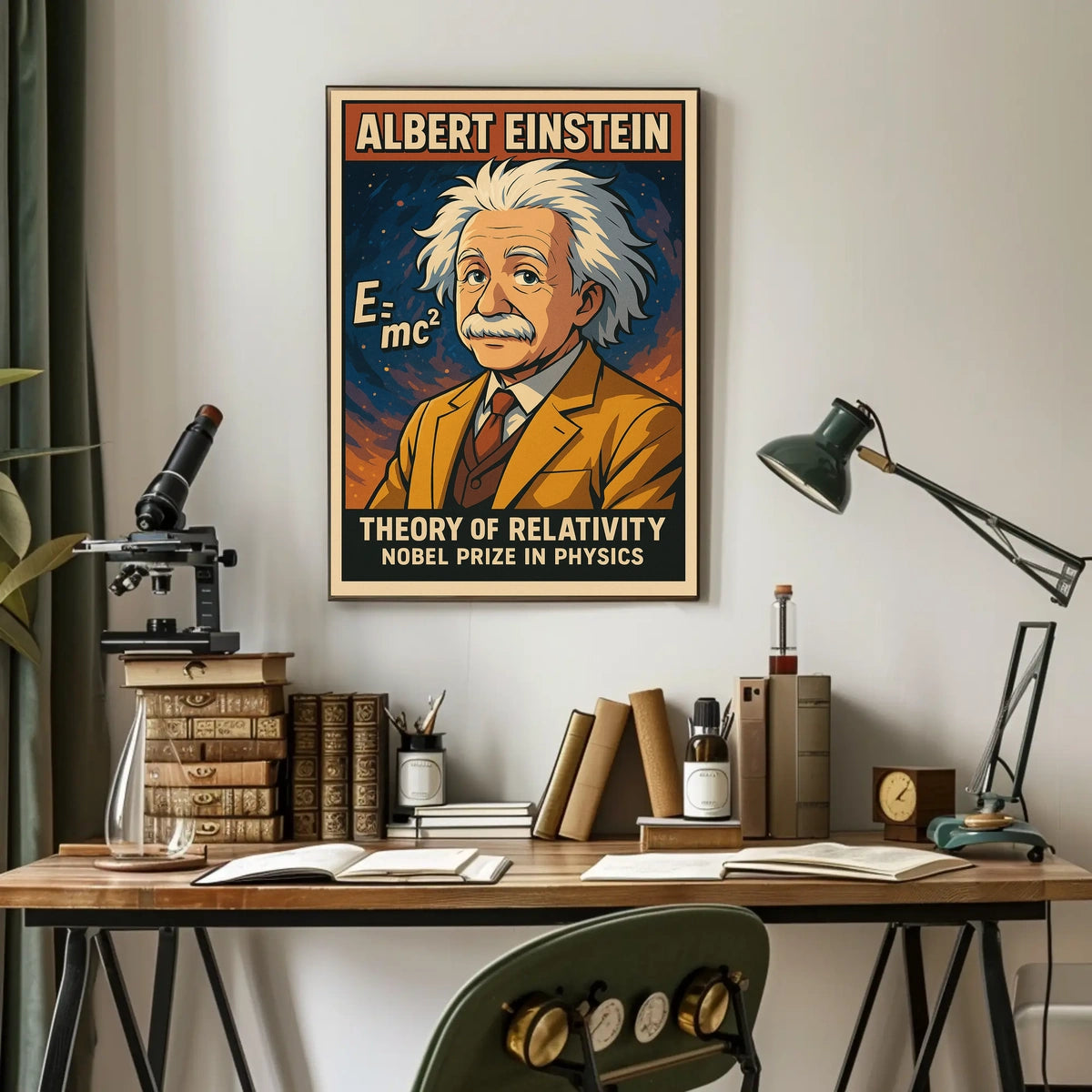 Einstein Relativity Vintage Scholarly Poster