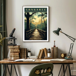 Congaree National Park Travel Poster Vintage Print