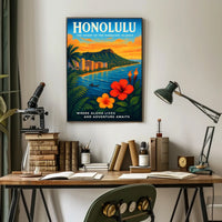 Honolulu The Heart of the Hawaiian Islands Poster