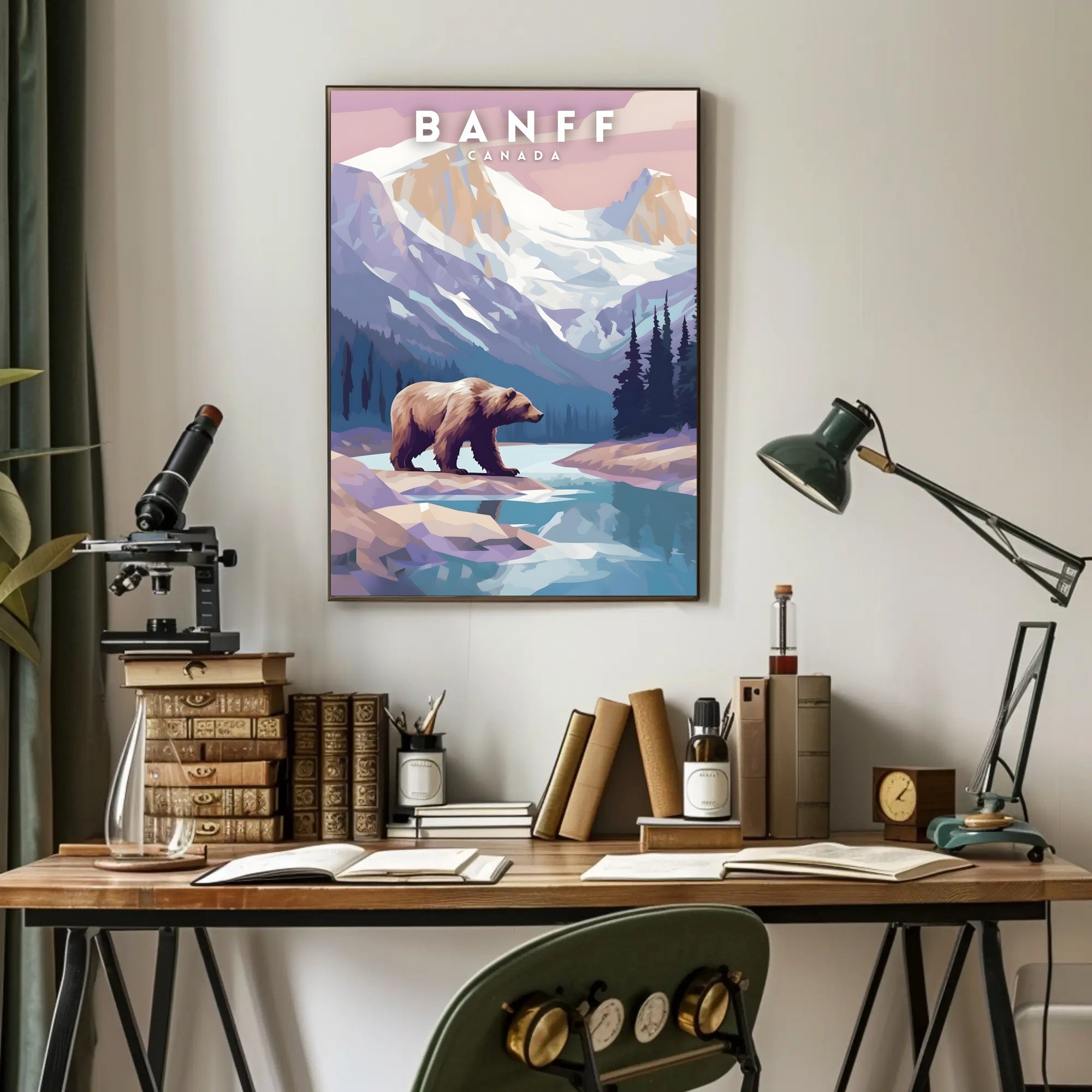 Banff Wilderness Adventure Vintage Travel Poster