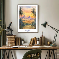 Sunset Over the Pyramids Poster PosterGoat