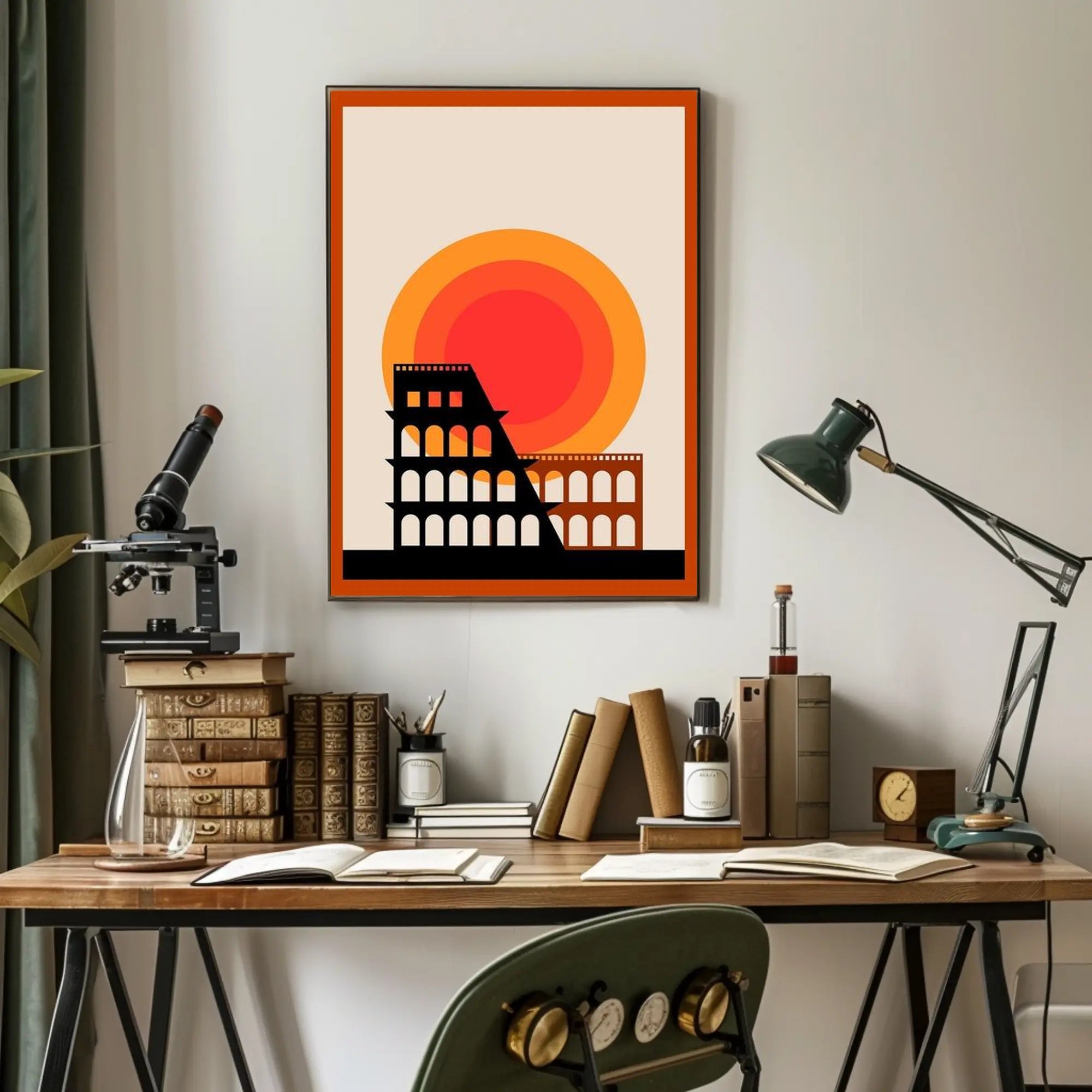 Modern Coliseum Silhouette Poster PosterGoat