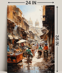 Bustling Market Street Poster