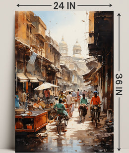 Bustling Market Street Poster