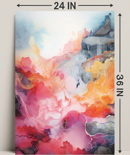 Abstract Colorful Waves Abstract Poster