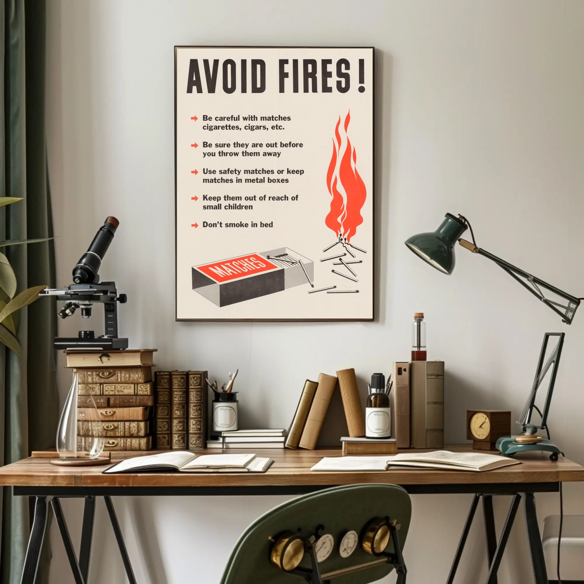 Fire Safety Precautions Poster PosterGoat