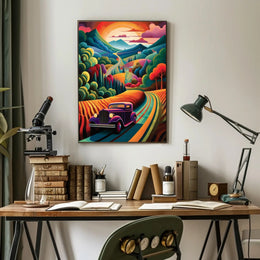 Journey Through a Vibrant Landscape Poster
