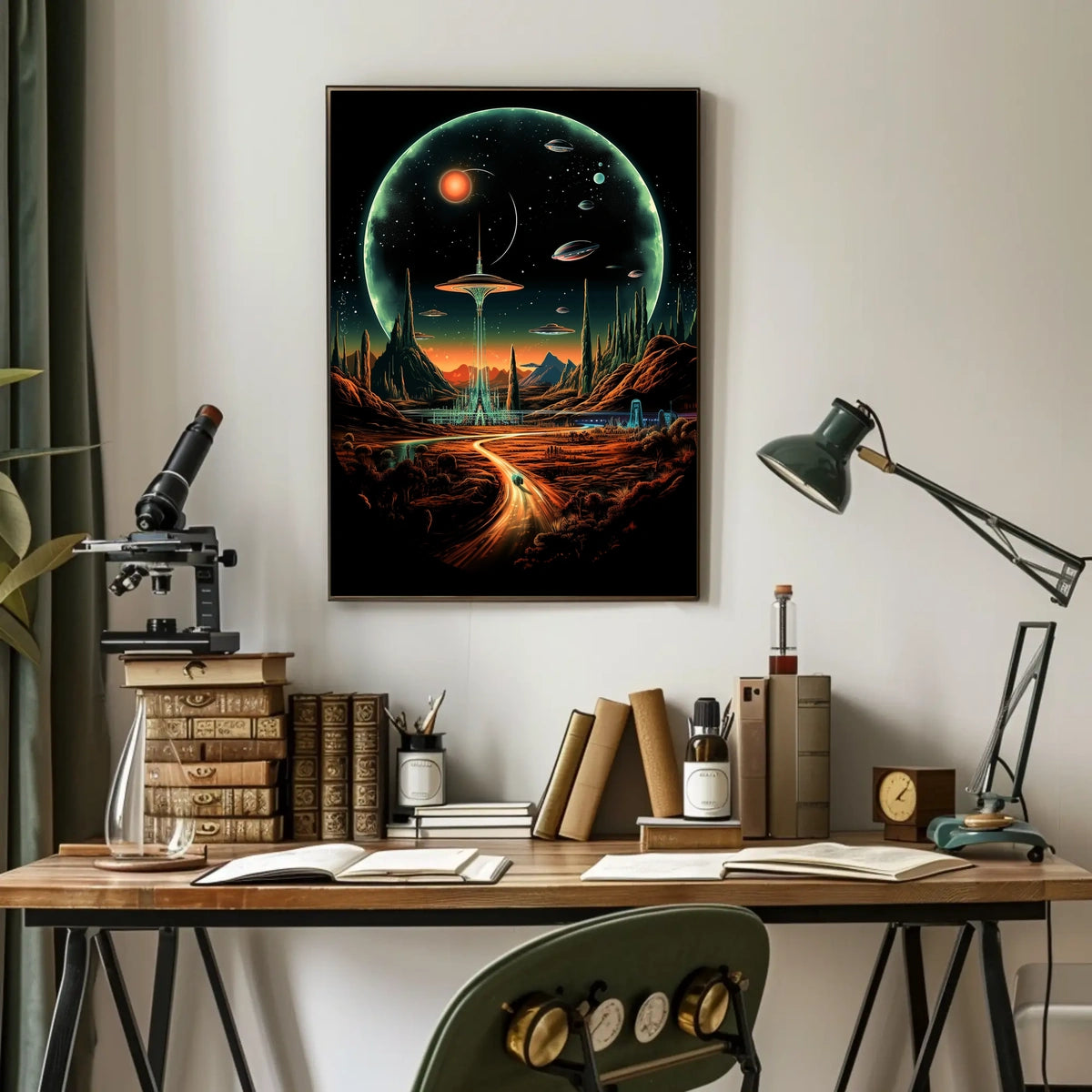 Futuristic Cosmic Landscape Poster